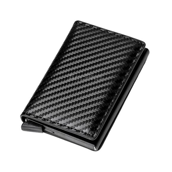 RFID Blocking Genuine Leather Credit Card Holder Money Cash Clip Wallet Purse - Picture 2 of 5